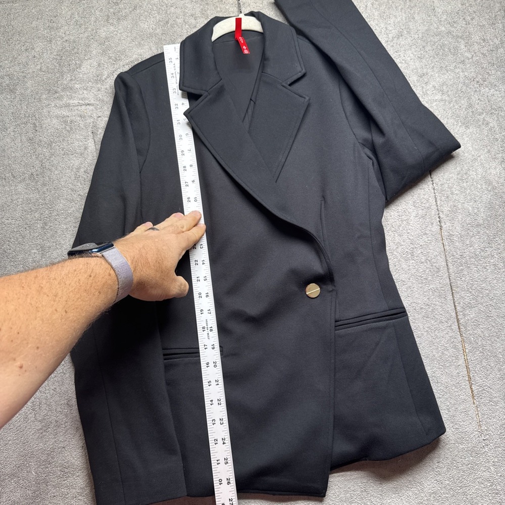 Spanx Women's‎ Black Tailored Blazer Asymmetrical Jacket Size Small Office Wear - Picture 5 of 11